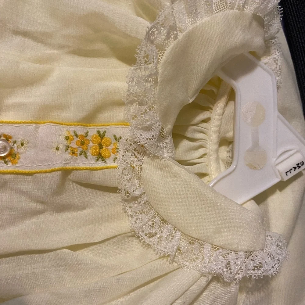 Vintage Embroidered Dress - Size 0/3 Months